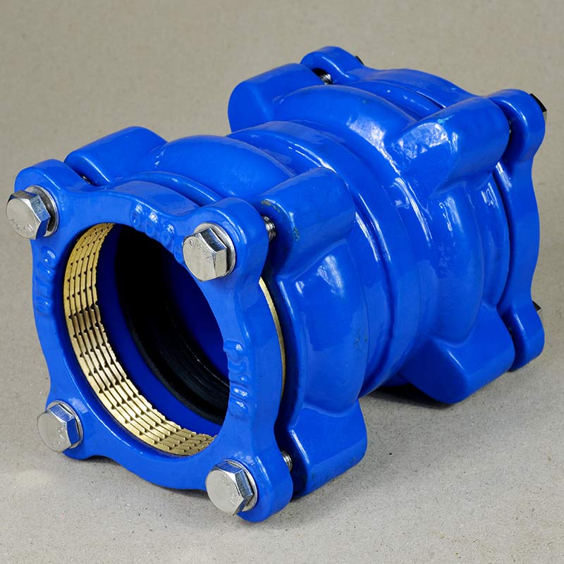 Examples of metallic mechancial fittings for PE pipe connection