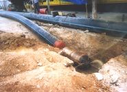 Pipe reamer attached to PE100 water pipe